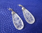 Vintage earrings Lucite Flower Butterfly 80 1980 s Vintage