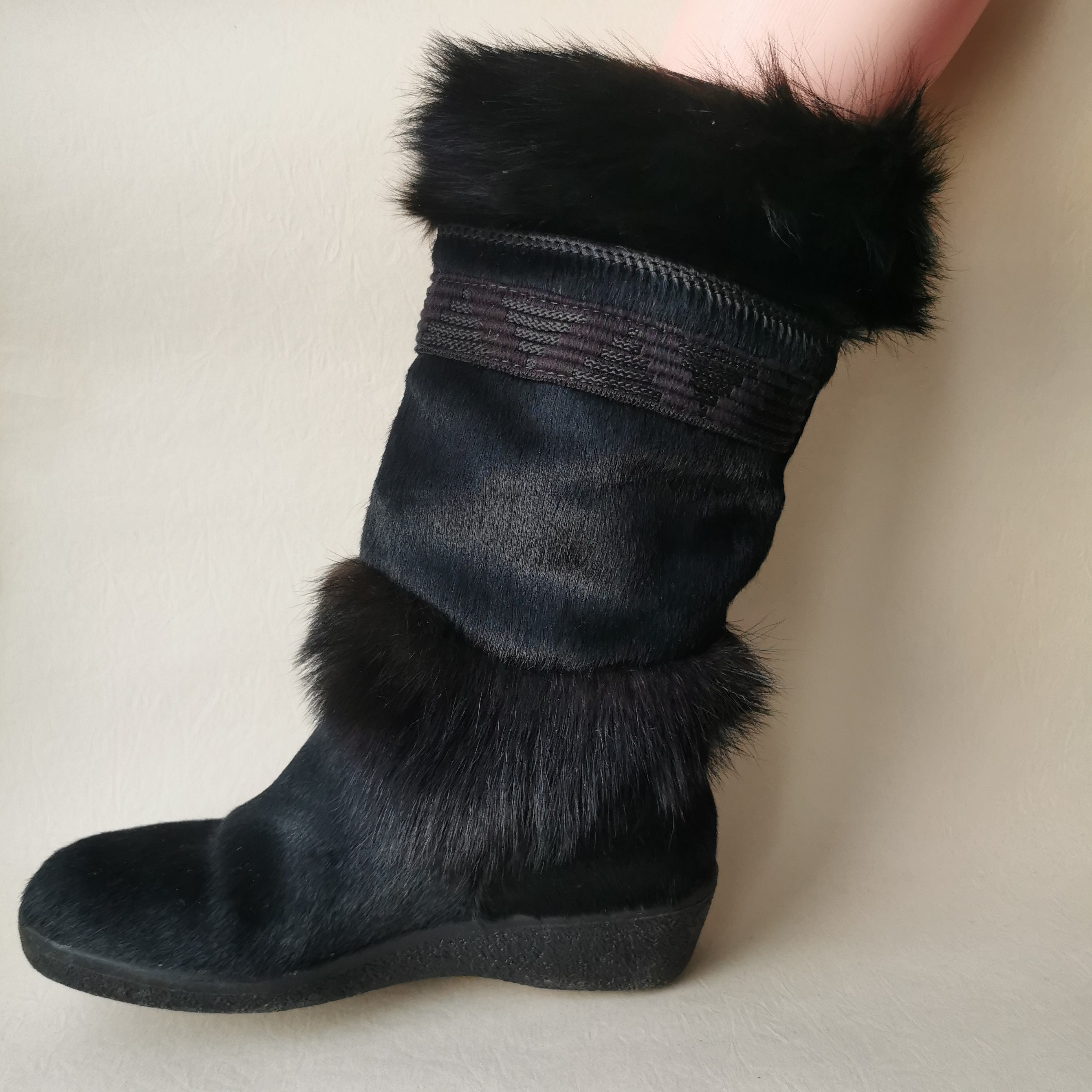 Tecnica After Ski Winter Boots 70s Fur Etsy