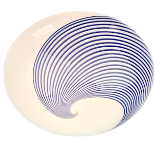 Mid Century Murano Glass Swirl Flush Light Cobalt Blue White | Modern Italian Ceiling Lamp Wall Sconce Mount | MCM Retro Venini Vignelli 70s