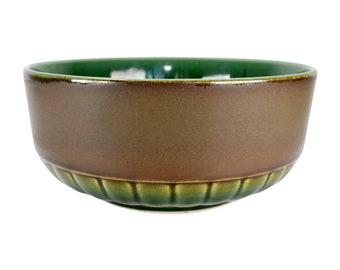 Mid Century Stoneware Emerald Green Glazed Bowl | Vintage Ceramic Fat Lava Germany Staffel Scandi Japandi | Salad Fruit Dish Kitchen dining