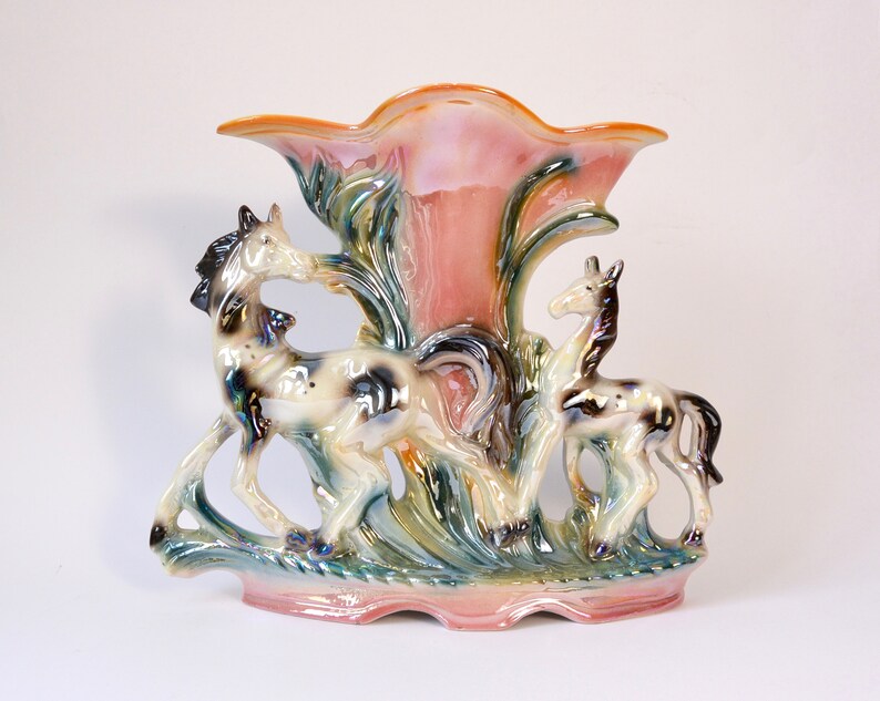 Vintage Iridescent Ceramic Vase Made in Italy Unicorn Style Etsy