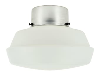 Art Deco Deckenleuchte Bauhaus Deckenleuchte Mid Century Modern | Weiße Satinglas Aluminium Badezimmer Lampe Modernist Minimalist 1930er 1950er Jahre
