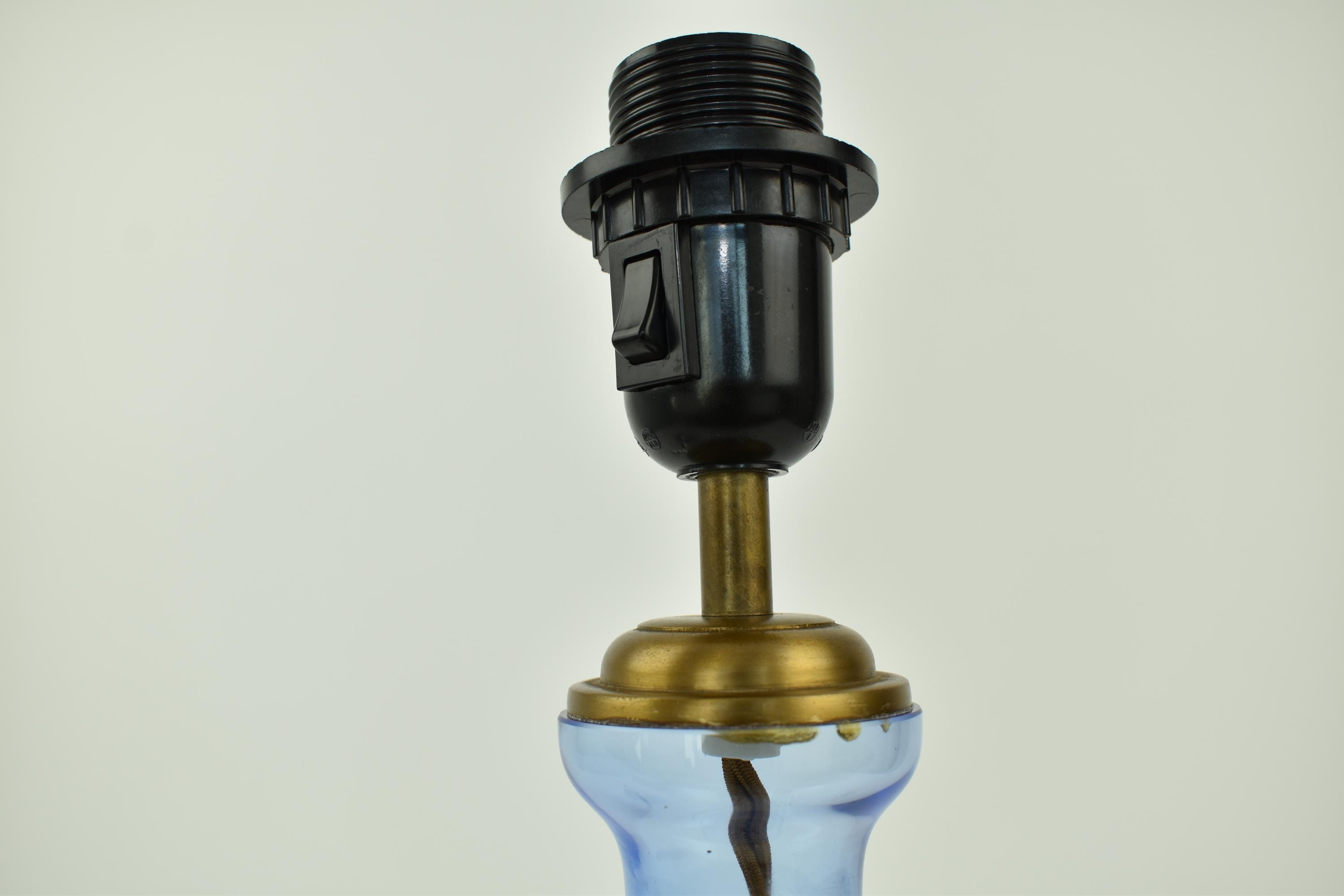 Vintage Laura Ashley Cornflower Blue Glass Table Lamp | Accent