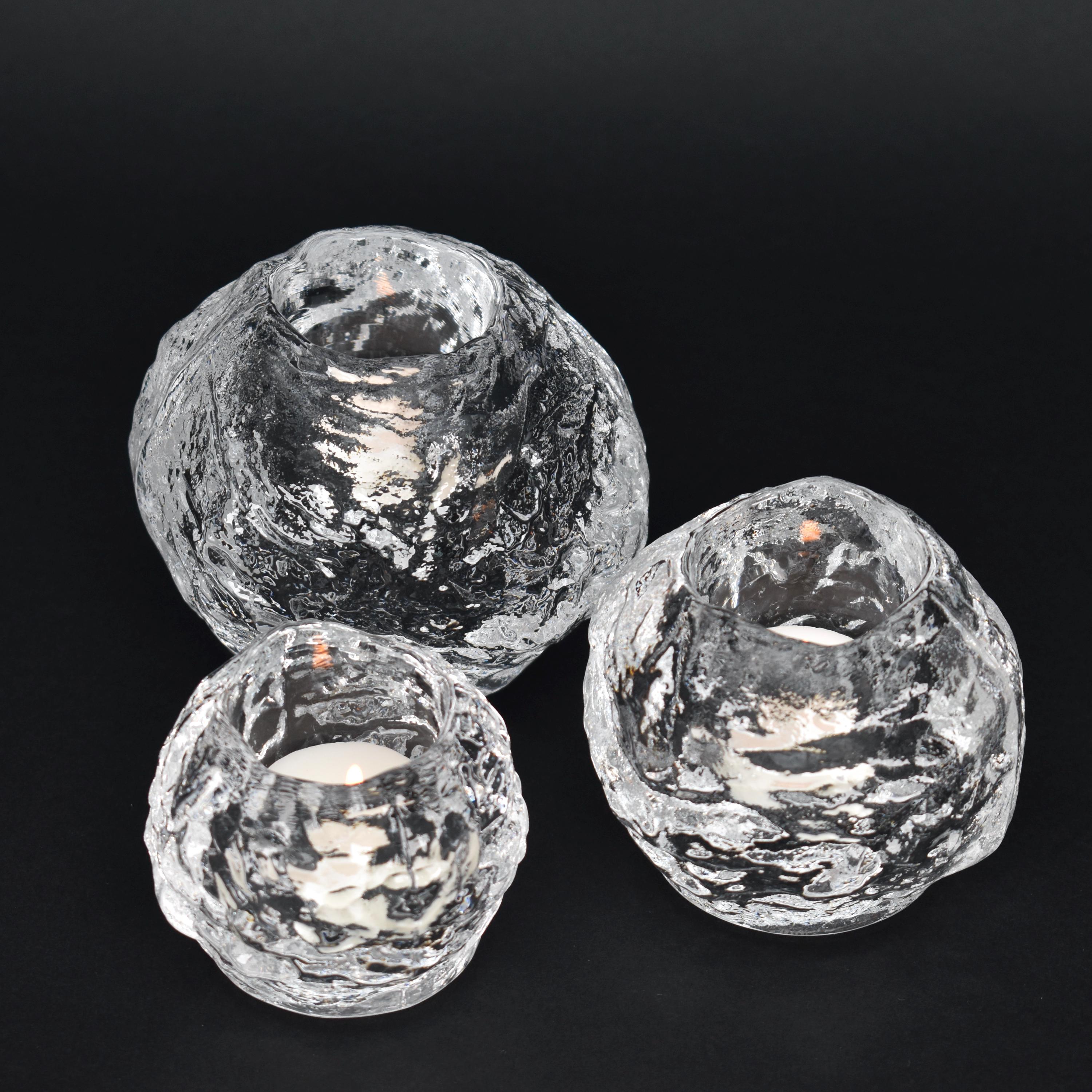 Kosta Boda Set of 3 Votives Snowball | Vintage Mid Century Modern