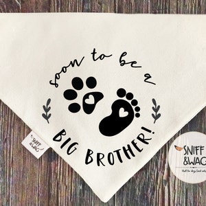 SOON to be a BIG BROTHER ,Dog pregnancy announcement dog bandana baby announcement pregnancy announcement