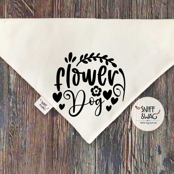 FLOWER DOG WEDDING, Dog Bandana, Pet wedding sign announcement marriage bridal gift wedding outfit for dog