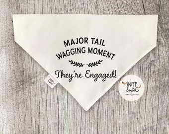 MAJOR TAIL WAGGING Engagement Announcement| Engagement| Pet wedding| Bandana Save The Date| Marriage bridal gift|Wedding Outfit For Dogs