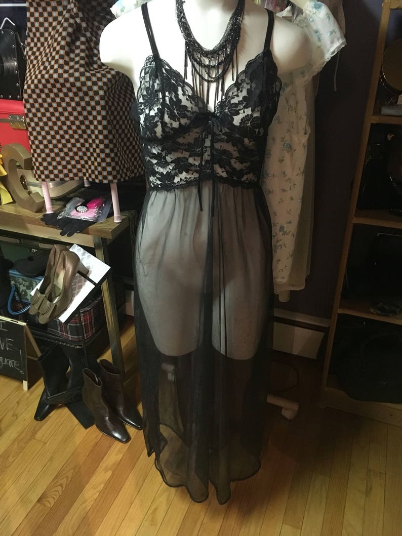 Beautiful lace sheer nighgown slip