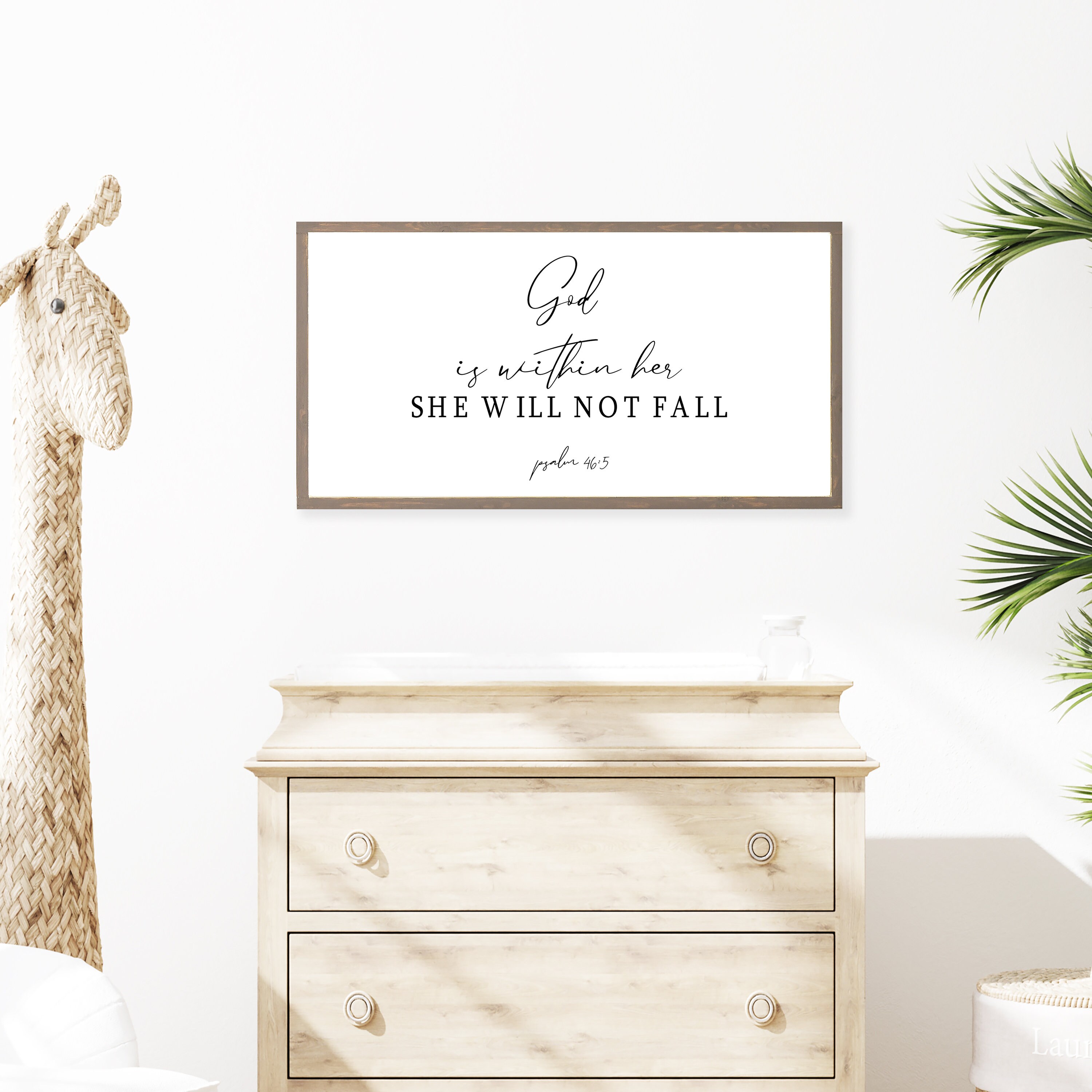 God is Within Her Sign She Will Not Fall Wall Art Psalm | Etsy