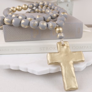 Cuentas de bendición Bibelot de la serie Gray Grace/Decoración del hogar/30"/Pintado a mano/Regalo