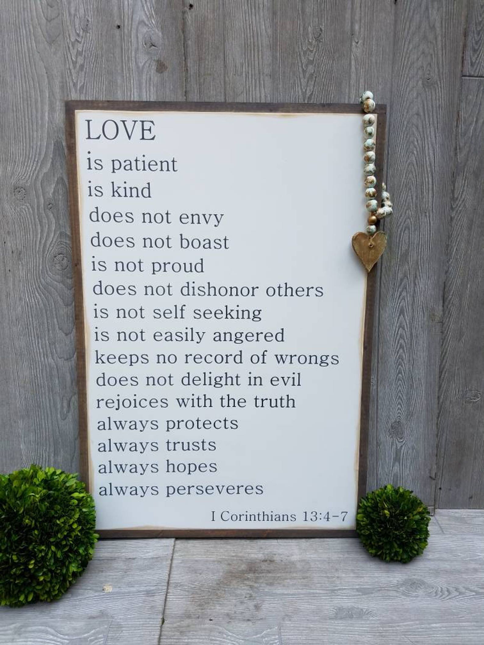 Love Is Patient Love Is Kind Framed Sign 2'x3'1 Etsy