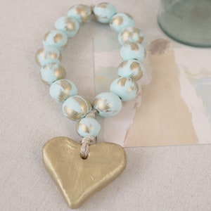 Aqua Blessing Beads|Home Decor|Hand Painted|Gift|Baptism