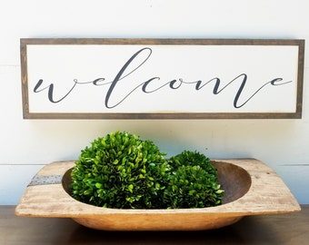 Welcome Sign | Farmhouse Welcome Wall Art | Entryway Wall Decor | Rustic Welcome Sign | Entryway Art | Distressed Wood Sign | Welcome Home