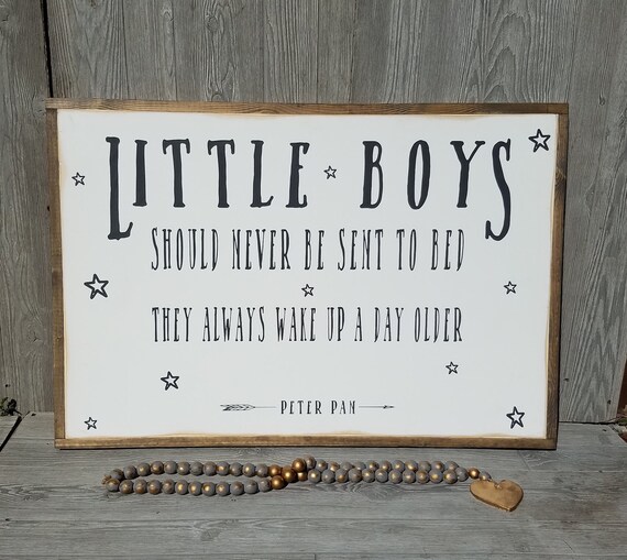 Flowershave357 Little Boys Should Never Be Sent to Bed Sign Boys Nursery Sign Nursery Decor Wood Sign
