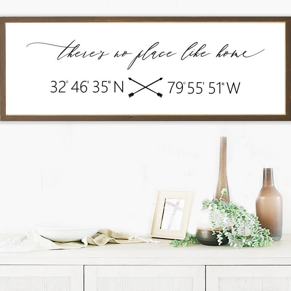 Custom Home Coordinates Sign, There's No Place Like Home Coordinate Sign, Lat Long Wall Hanging, Realtor Closing Gift, Entryway Wall Art