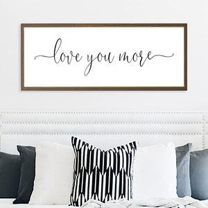 Bedroom Wall Decor, Love You More Sign, Above Bed Wood Wall Art, Master Bedroom Decor, Extra Large Wall Art, Wedding Gift For New Couple