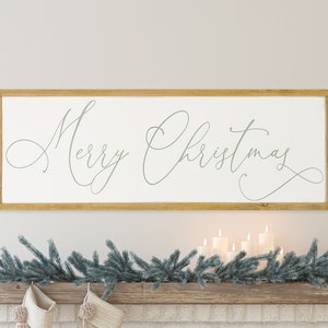 Merry Christmas Sign, Farmhouse Christmas Home Decor, Christmas Wall Decor, Rustic Holiday Decor, Wood Home Decor Christmas Gifts for Mom
