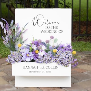 Personalized Flower Box Sign For Events, Baby Shower Welcome Sign Flower Box, Flower Box Wedding Welcome Sign, Floral Event Sign Display
