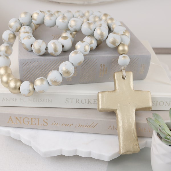 Sea Salt Grace Series Bibelot Blessing Beads|Home Decor|30"|Hand Painted|Gift