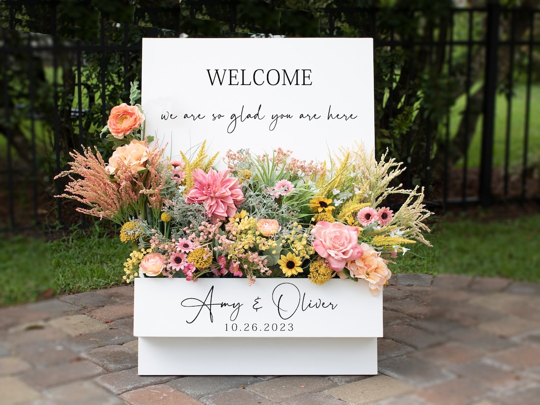 Custom Flower Box Sign for Events, Wedding Sign With