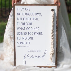 What God Has Joined Together Let No One Separate Unity Ceremony Sign, Matthew 19:6 Bible Verse, Personalized Unity Ceremony Idea For Wedding