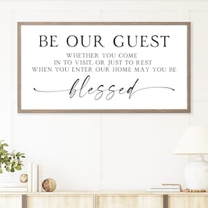 Be Our Guest Sign, Entryway Wall Decor, May You Be Blessed Wall Hanging, Farmhouse Decor, Large Wood Wall Art, Guest Bedroom Wall Art
