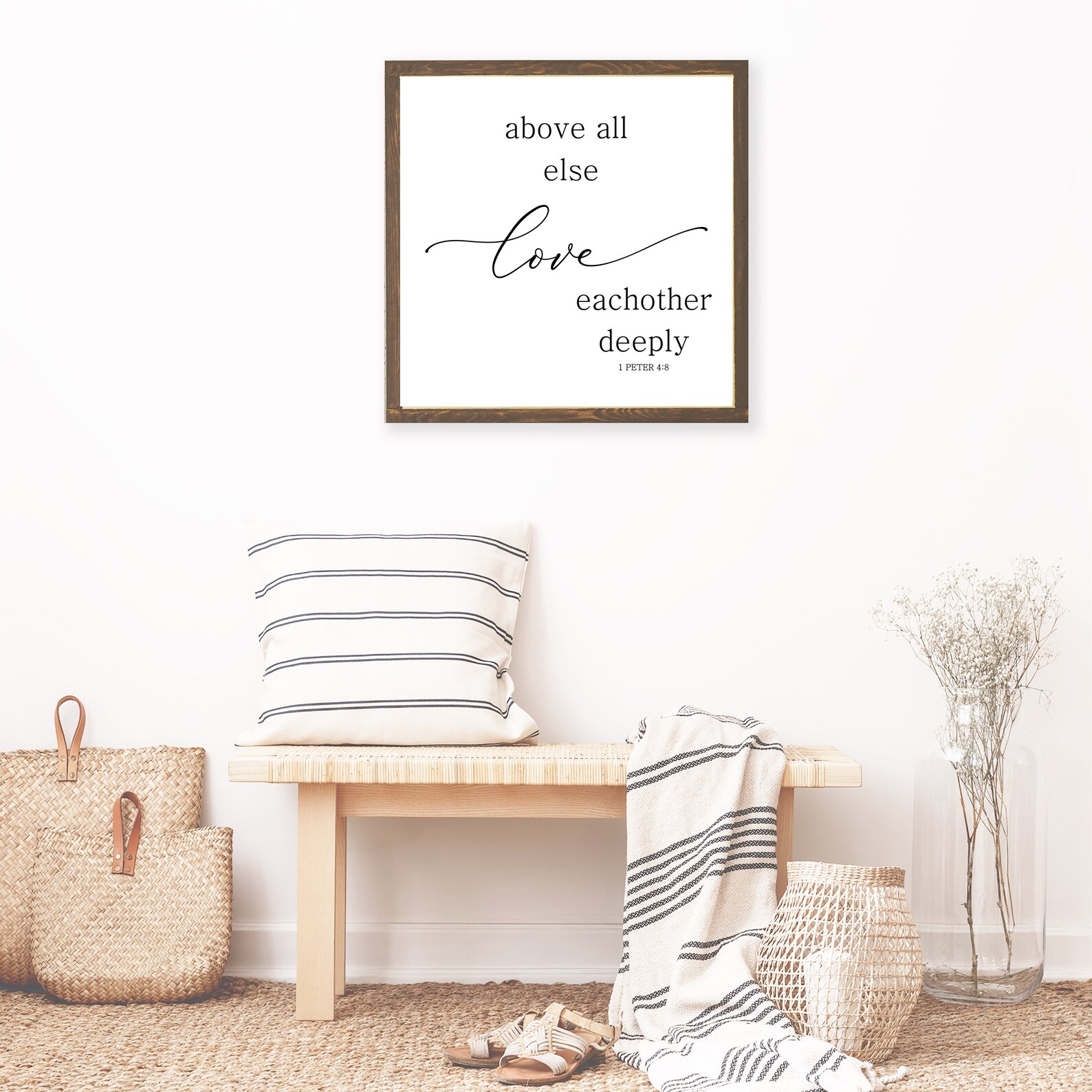 Scripture Wood Wall Art Above All Else Love Eachother Sign 1 Etsy