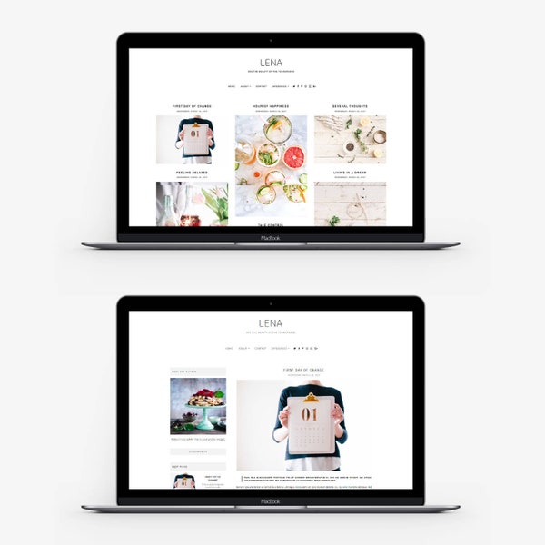 LIMITED! Lena | Responsive Minimalist Premade Blogger Template