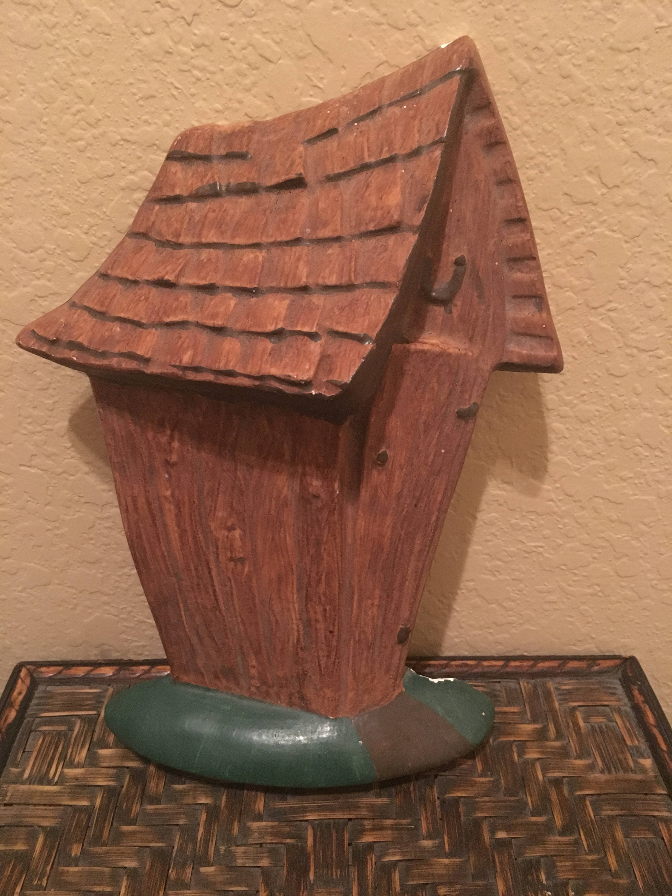 Vintage chalkware outhouse wall hanging bathroom decor man Etsy