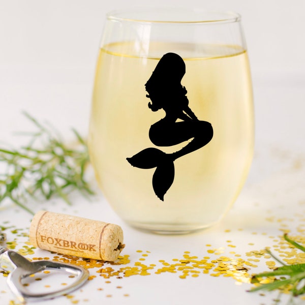Mermaid Wine Glass Etsy