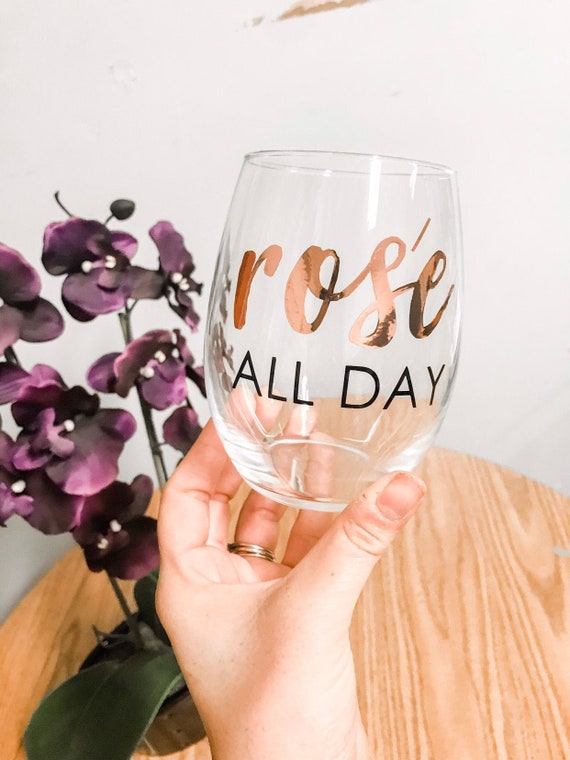 Rose Gold Wine Tumbler - Insulated Stainless Steel Tumbler with