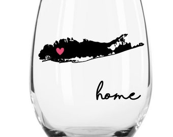 Long Island Home Wine Glass Custom