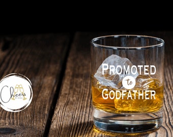 Godfather Proposal Glass, Godparents Gift, Whiskey Glass, Gift for Godfather Baptism, Personalized Godfather Gift, Godfather Proposal