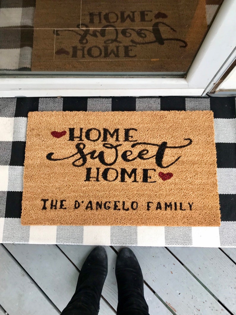 Love Lives Here Custom Doormat Last Name Welcome Mat