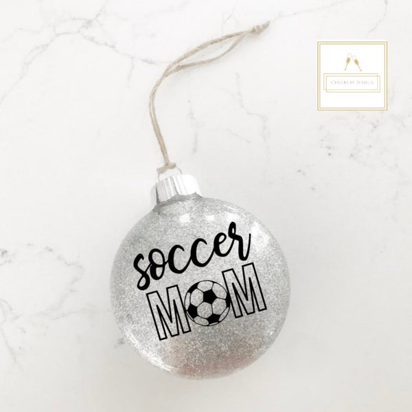 Soccer Mom/ Soccer Ornament/ Initial/Kids Christmas Ornament/ Christmas Gifts/ Stocking Stuffers/ mom ornament/ Soccer Mom Ornament