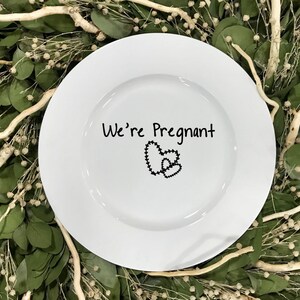 Pregnancy announcements, Baby Announcement plate, custom, Unique Pregnancy announcement, We're Pregnant gifts, New Grandma Gift, aunt gift image 7