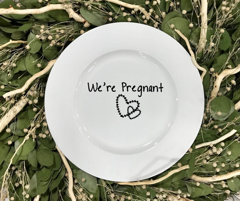 Pregnancy announcements, Baby Announcement plate, custom, Unique Pregnancy announcement, We're Pregnant gifts, New Grandma Gift, aunt gift image 7