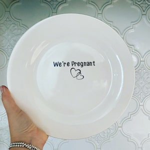 Pregnancy announcements, Baby Announcement plate, custom, Unique Pregnancy announcement, We're Pregnant gifts, New Grandma Gift, aunt gift image 3