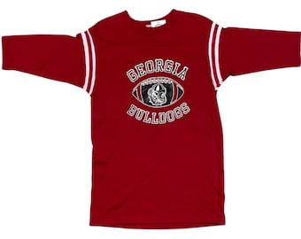 1980s UGA Georgia Bulldogs Football Jersey Cut Artex T-Shirt (M)