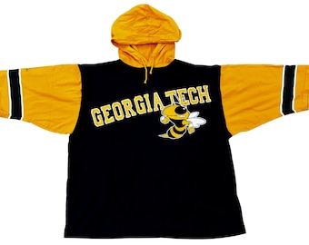 90s Apex Georgia Tech Hooded Jersey Shirt (XXL)