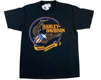 1980s Harley Davidson Eagle Shield of Freedom Shop Shirt (L) Georgia