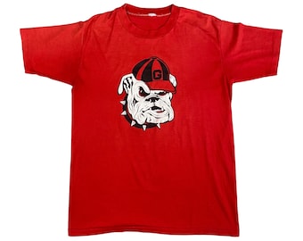 1980s UGA Georgia Bulldogs Paper Thin "How 'bout them Dogs" Double-sided T-shirt (L)