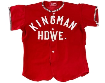 1960s Kingman Hardware Game Worn Stitched Rawlings Baseball Jersey (42)