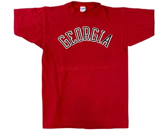 1970s UGA Georgia Bulldogs Spell-Out Champion Blue Bar T-shirt (M)