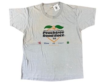 1985 Atlanta Peachtree Road Race 10K ATL Runner T-Shirt (L)