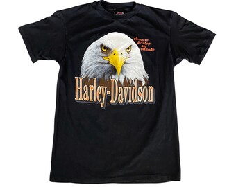 1990 Harley Davidson Bald Eagle Attitude Motorcycle T-Shirt (L) Wisconsin