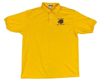 90's Funky Michigan Wolverines Polo Shirt (XL)