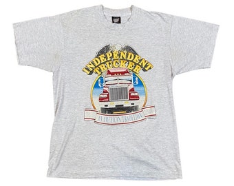 1989 Independent Trucker American Tradition Big Rig Truck Stop Shirt (L)