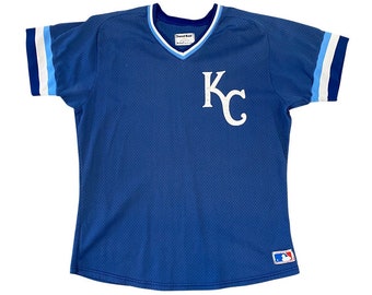 1980s Kansas City Royals Sand-Knit MLB Baseball Pullover Jersey (L)
