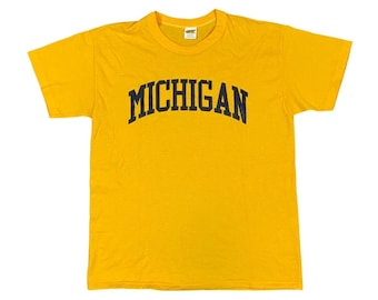 70s University of Michigan Wolverines Spell-Out T-Shirt (M)